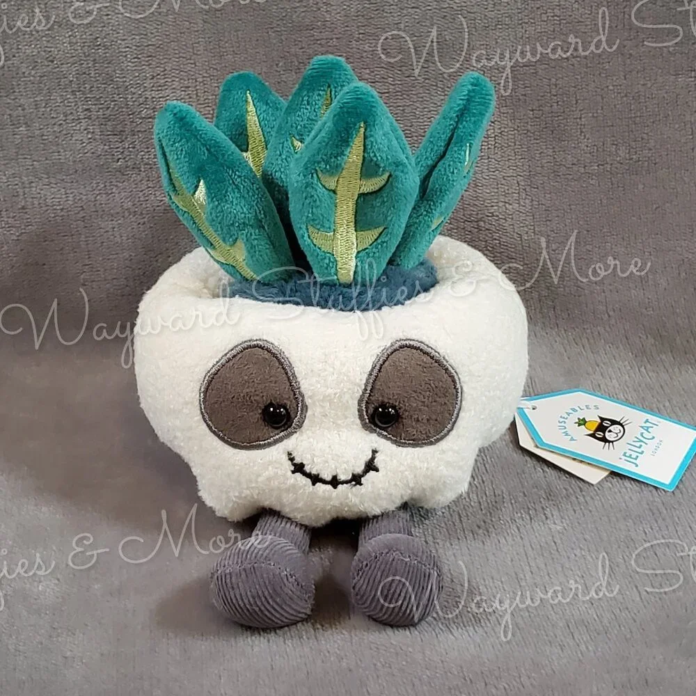 Authentic Jellycat London Amuseables Skull Planter Plush 2025 Halloween NEW - Picture 1 of 9